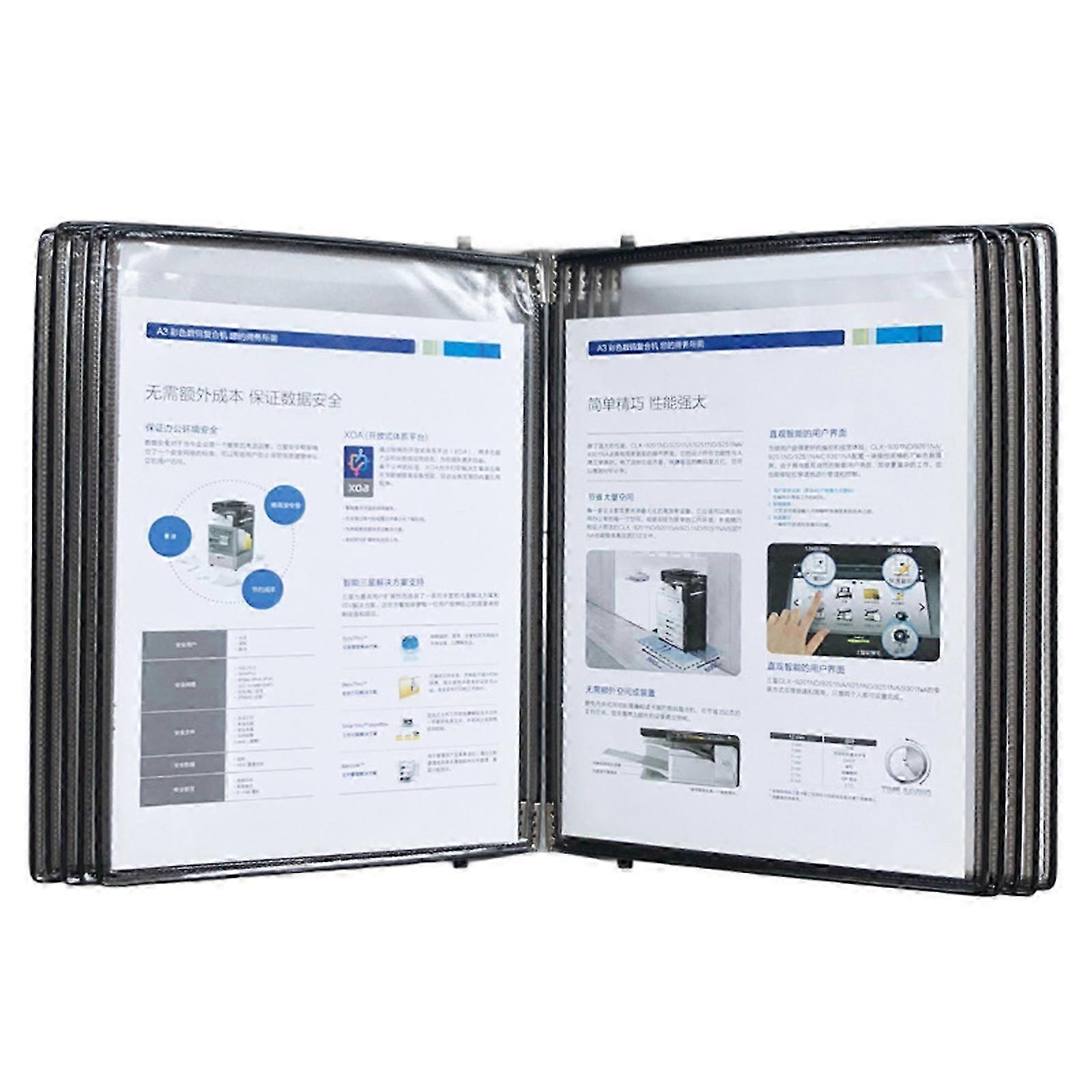 Wall Mounted Reference System Organizers 10 Easy-Loading Display Pocket for Warehouse, Laboratory