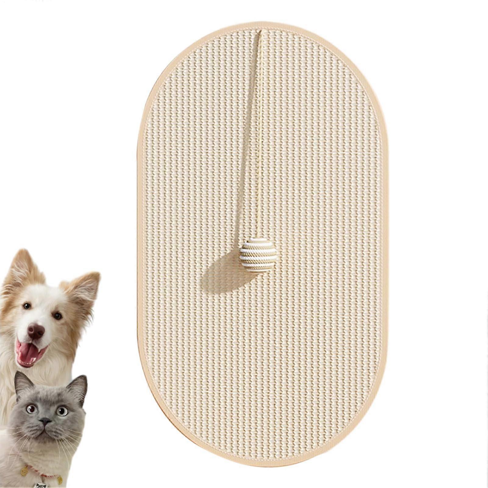 Sisal Cat Crock Pad 55 x 33 cm, Wall-Mounting Design, Durable Kitten Crock Mat for Couch and Tapestries Protection