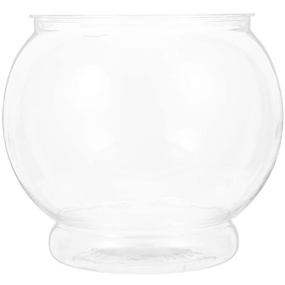 Betta Fish Tank Clear Fish Tank Container Office Use Globe Shape Plastic 1Pcs