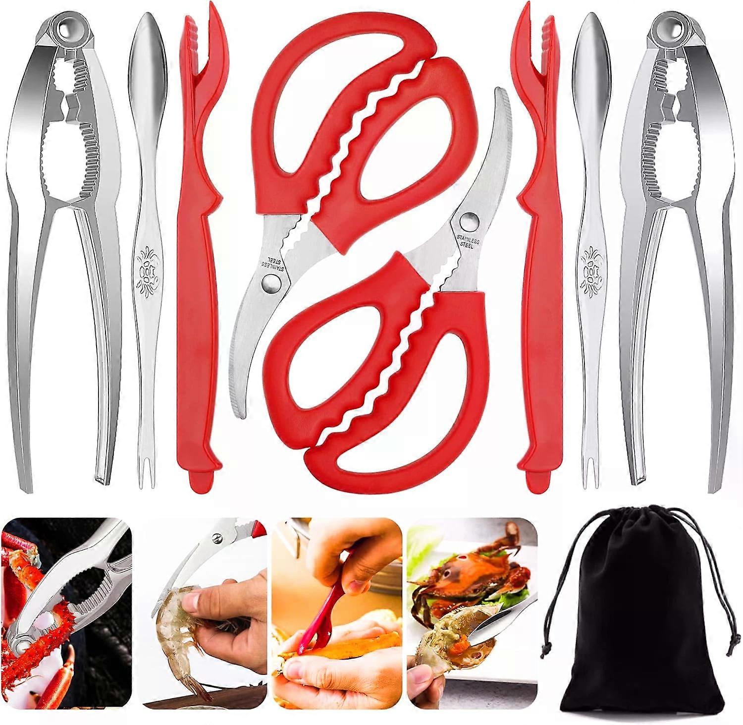 Crab Crackers and Tools Set, 2 Sets, Lobster Crackers, Picks, Crab Leg Cracker Tool