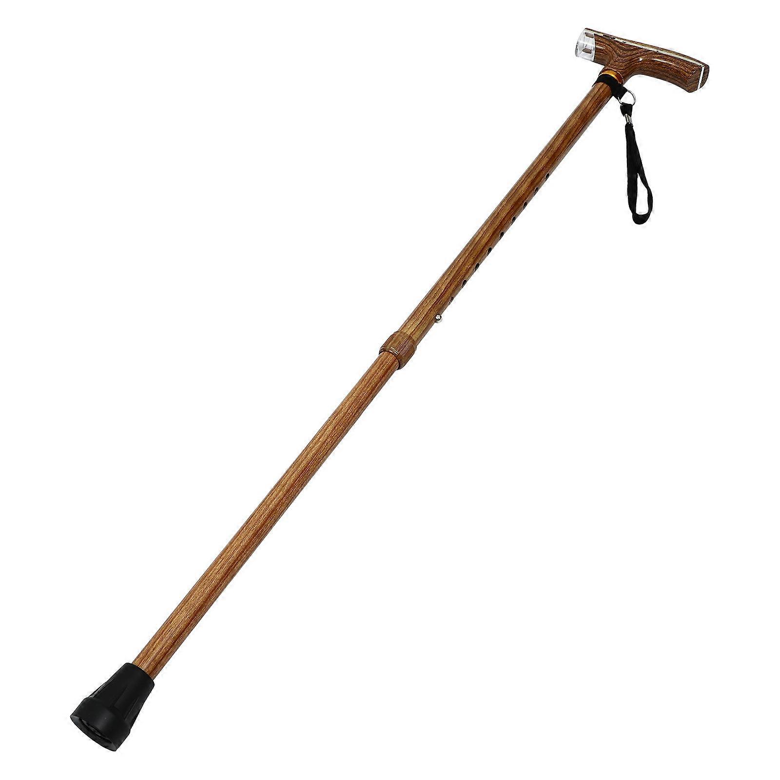 Yellow Adjustable Walking Stick for Outdoor Use Aluminum Alloy Anti- 1Pc