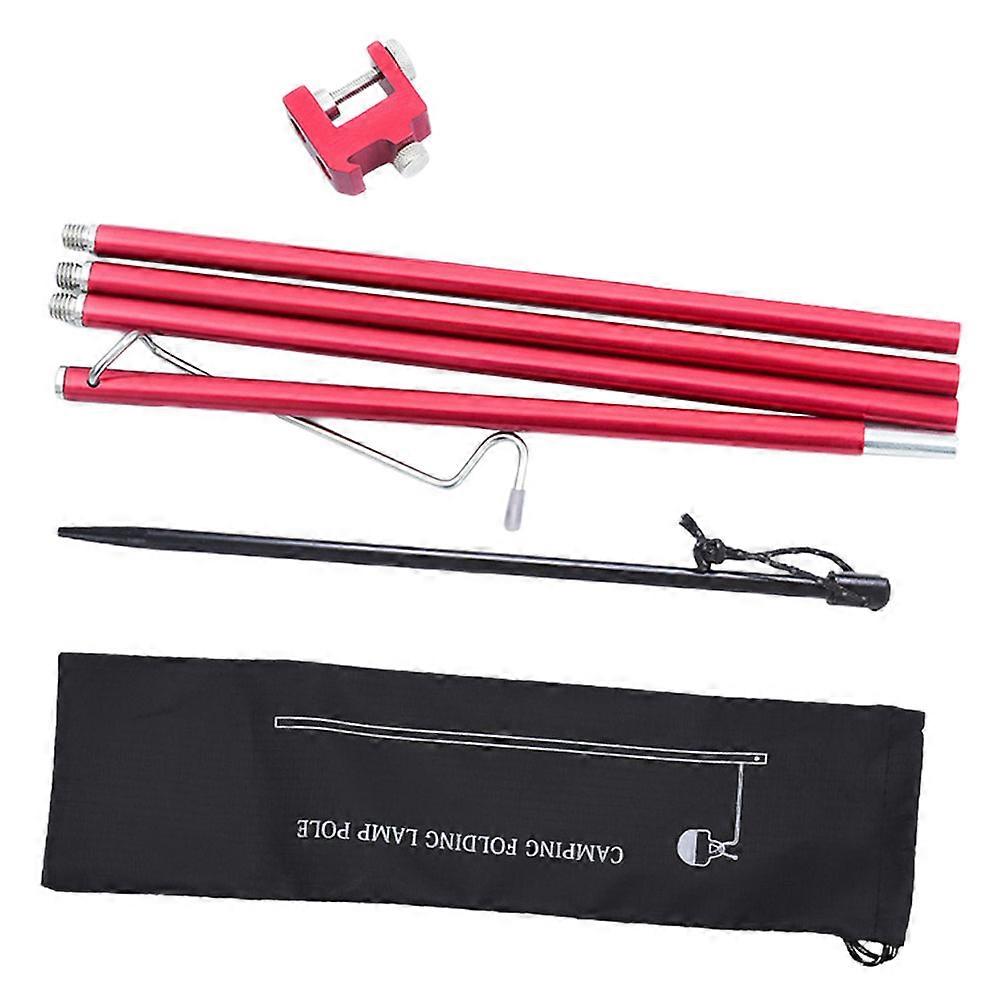 Functional Camping Lantern Hanger Pole Created For Adults Available In Red Color Perfect For Outdoor Travel In 1 Set