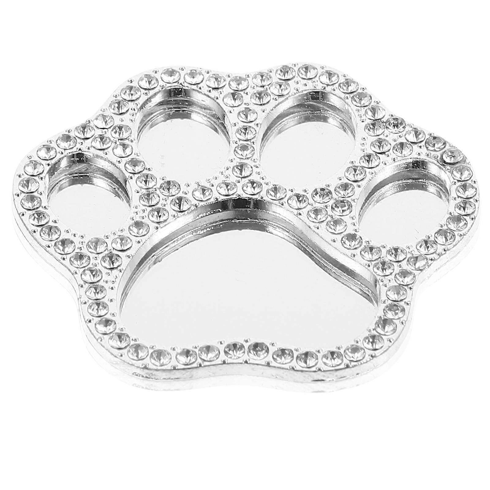 Sparkling Rhinestone Cat Paw Mirror Ornament Shiny Phone Case Decor for DIY Lovers & Cat Enthusiasts