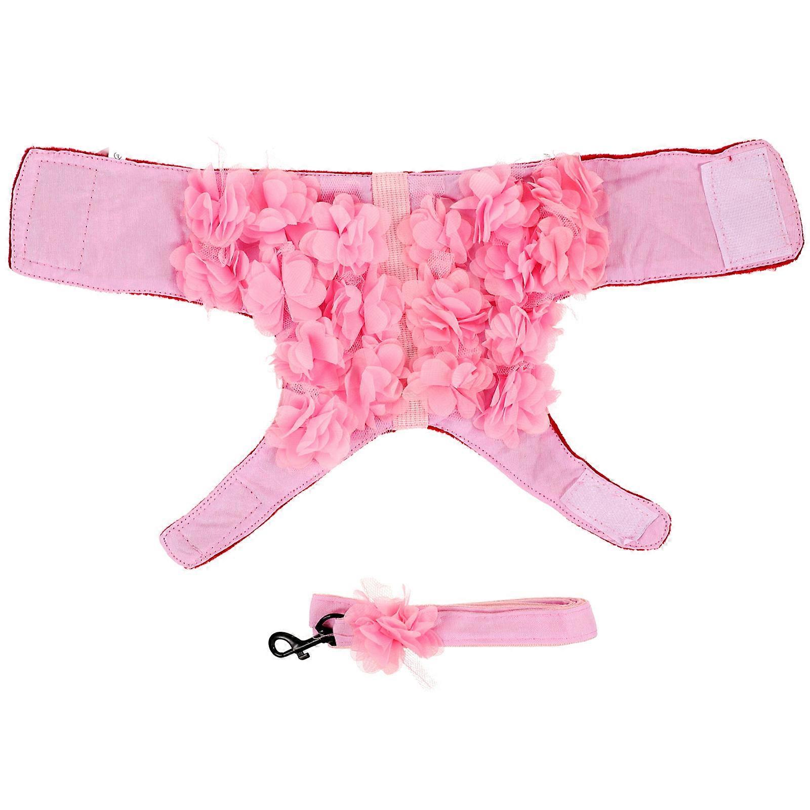 Pink Stereo Shape Dog Walking Rope For Small And Medium-Sized Dogs Ideal For Running And Hiking 40Cm Chest Circumference 1Pack