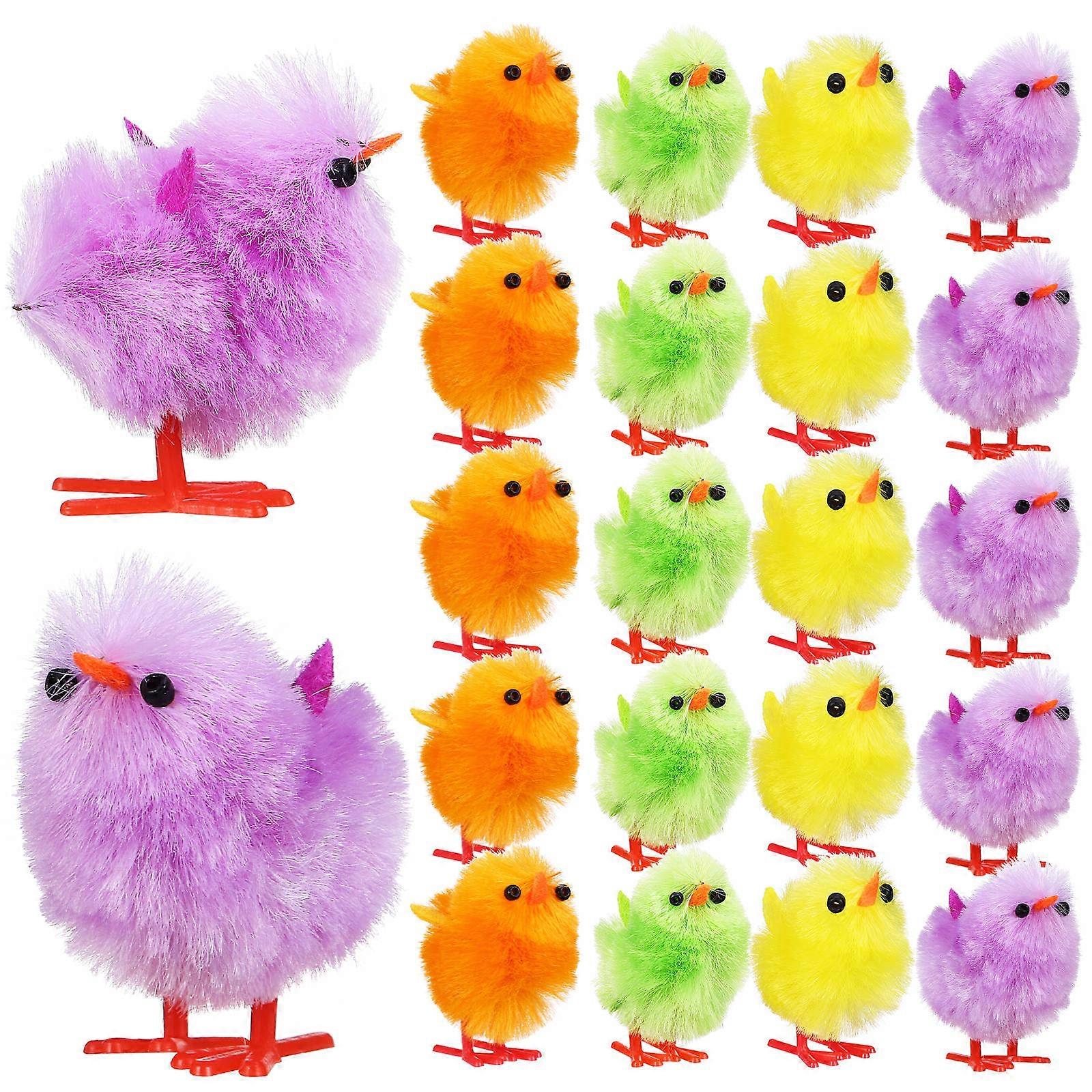 Cute Miniature Fuzzy Chicks 24Pcs Ideal For Funny Chick Decor And Photography Props Soft Plush Material Adventure