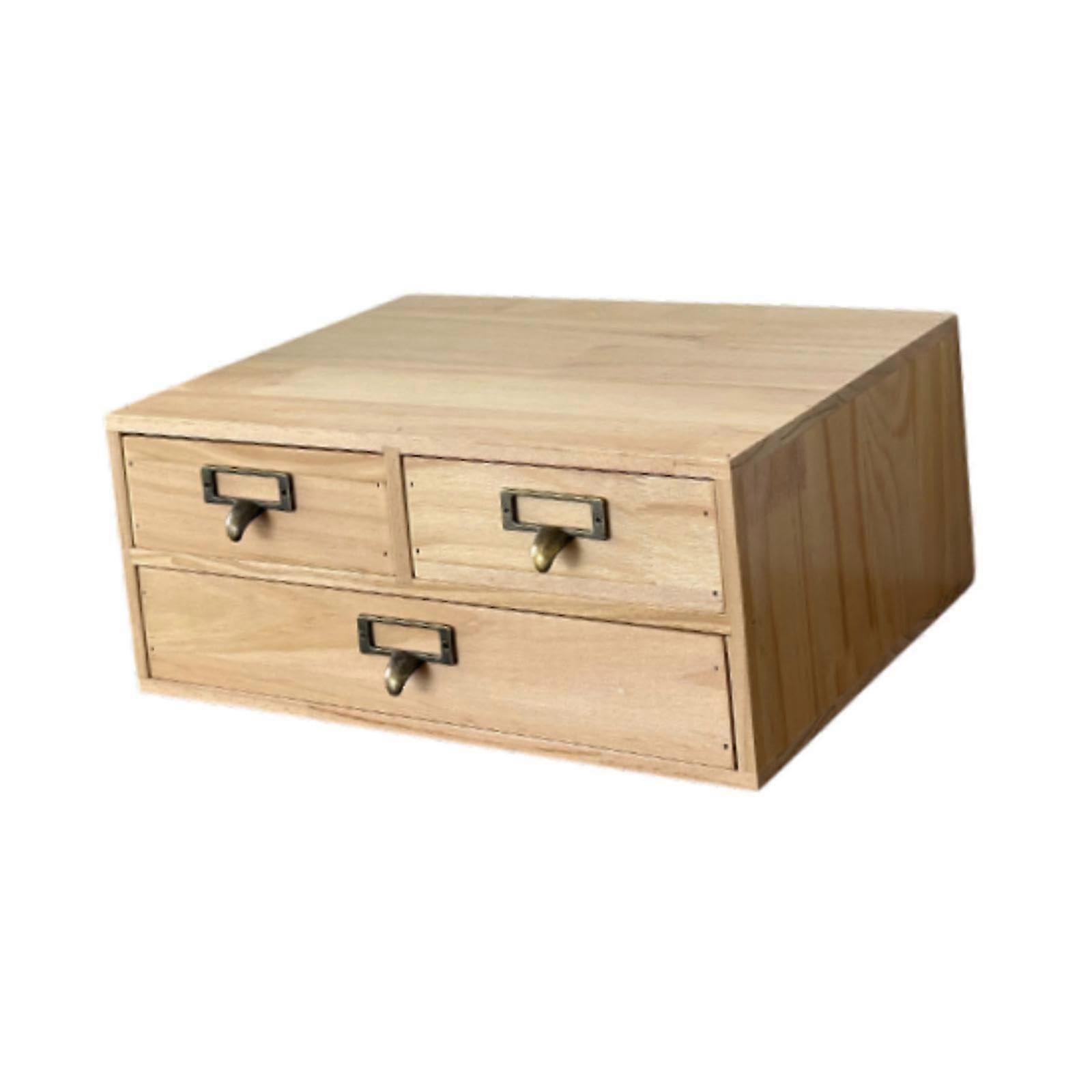 Desk Organiser Cabinet Desktop Organiser Storage Drawer Table Drawer for Offices, Wood Colour Woodcoloured