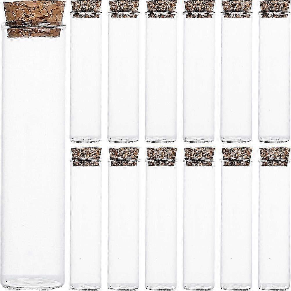 Set of 24 Glass Vials (60ml) with Cork Stoppers for Powder & Liquid Samples - Ideal for Lab Use & Sample Storage