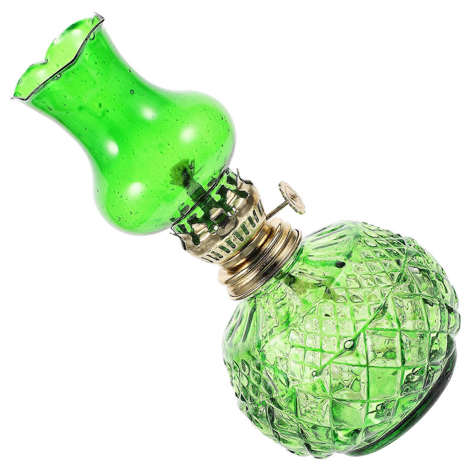 Green Kerosene Lamp Vintage Decorative Illumination For Family 1Set
