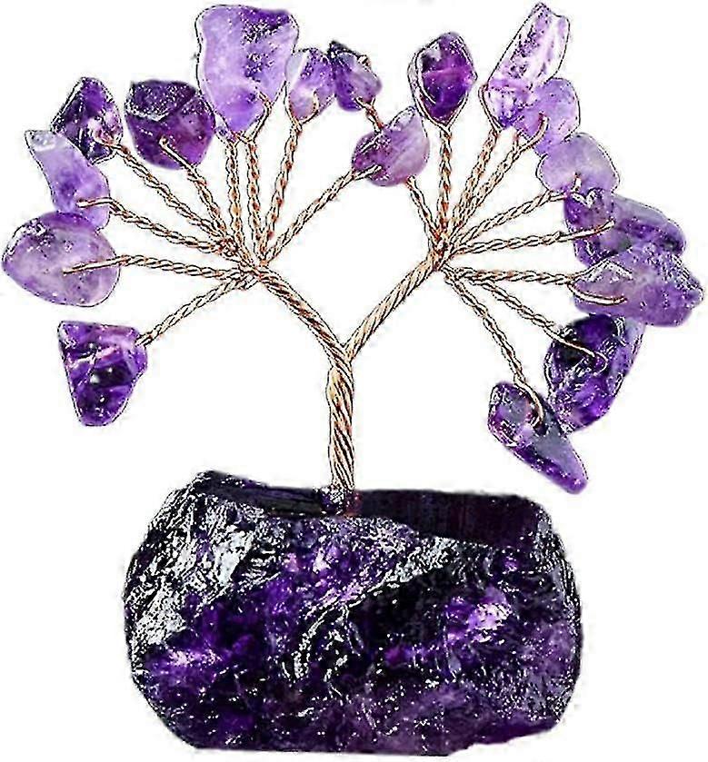 स्टोन बेस परफेक्ट होम ऑफिस डेकोर के साथ रत्न क्रिस्टल मनी ट्री