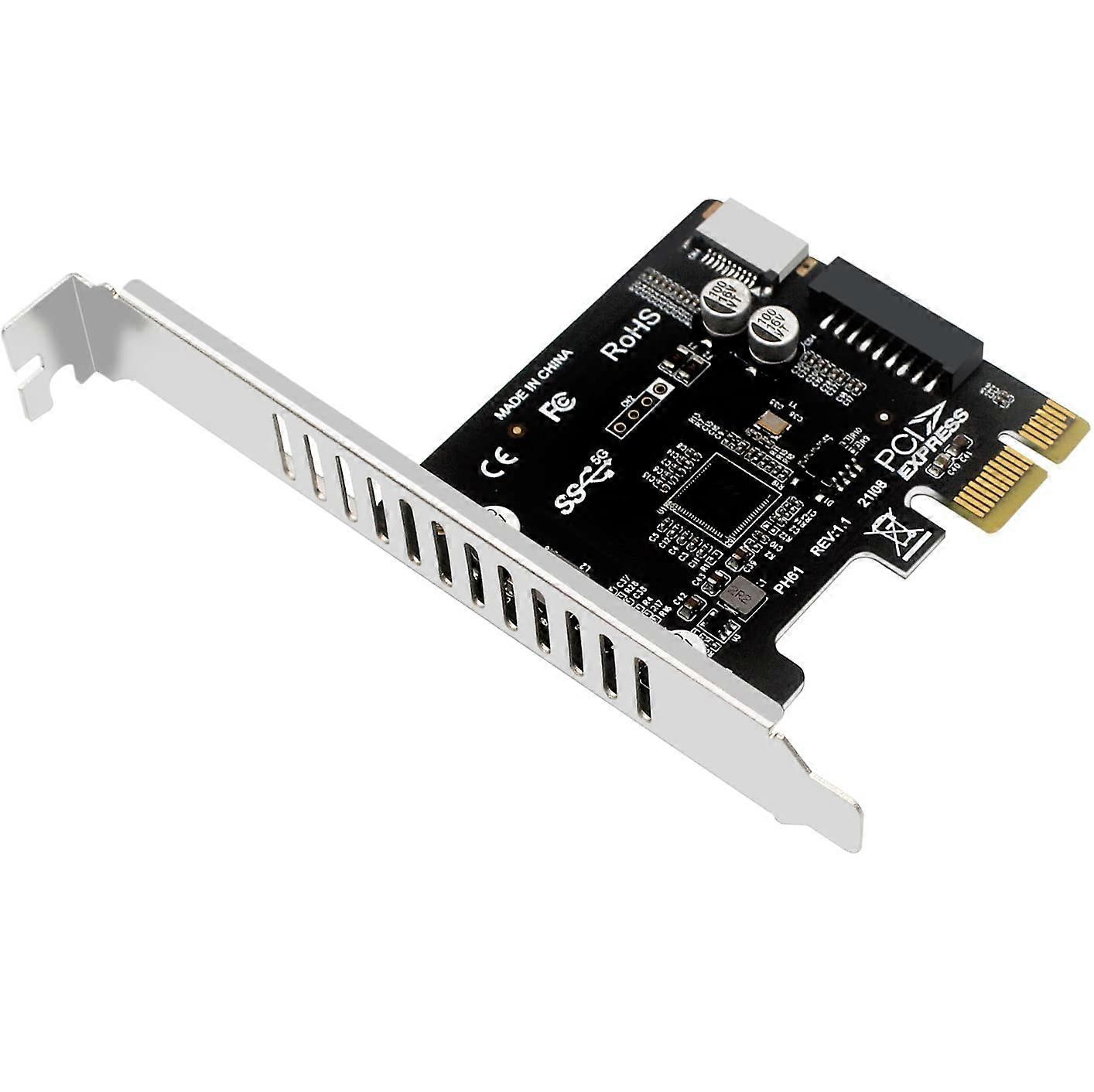 PCIE USB 3.0 Card with Type C USB Ports, 5Gbps PCIE USB Adapter for Computer Case Front Port Extension