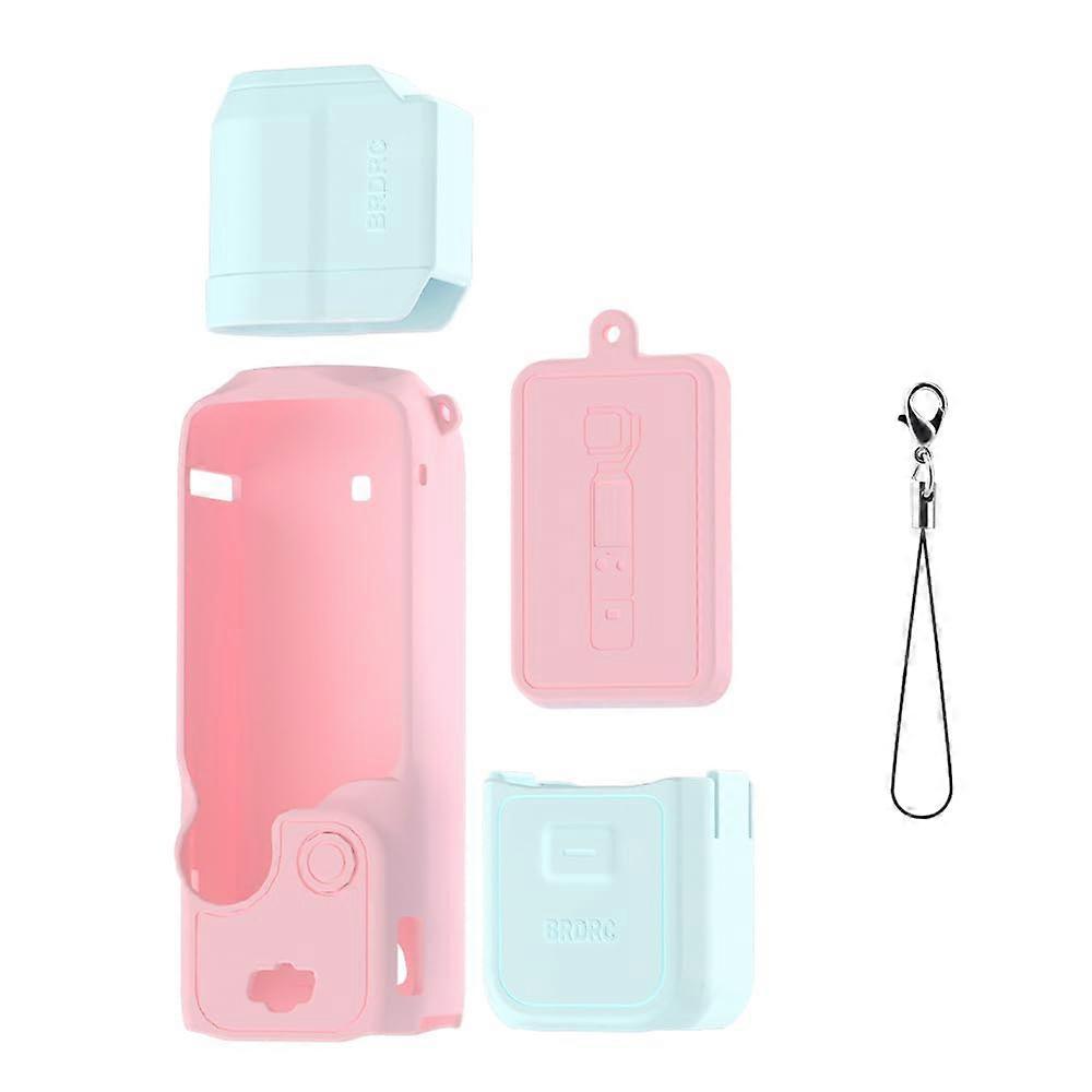 Case for DJI OSMO Pocket 3 Silicone Full Body Protection with Camera Lens Cap Protector Accessories in Pink Blue