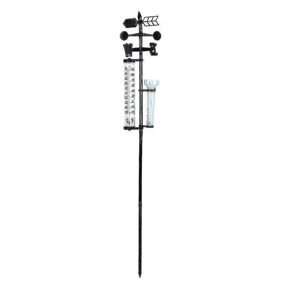 Triple-in-one weather measuring instrument, made of black PVC material, capable of measuring wind direction, rainfall and temperature