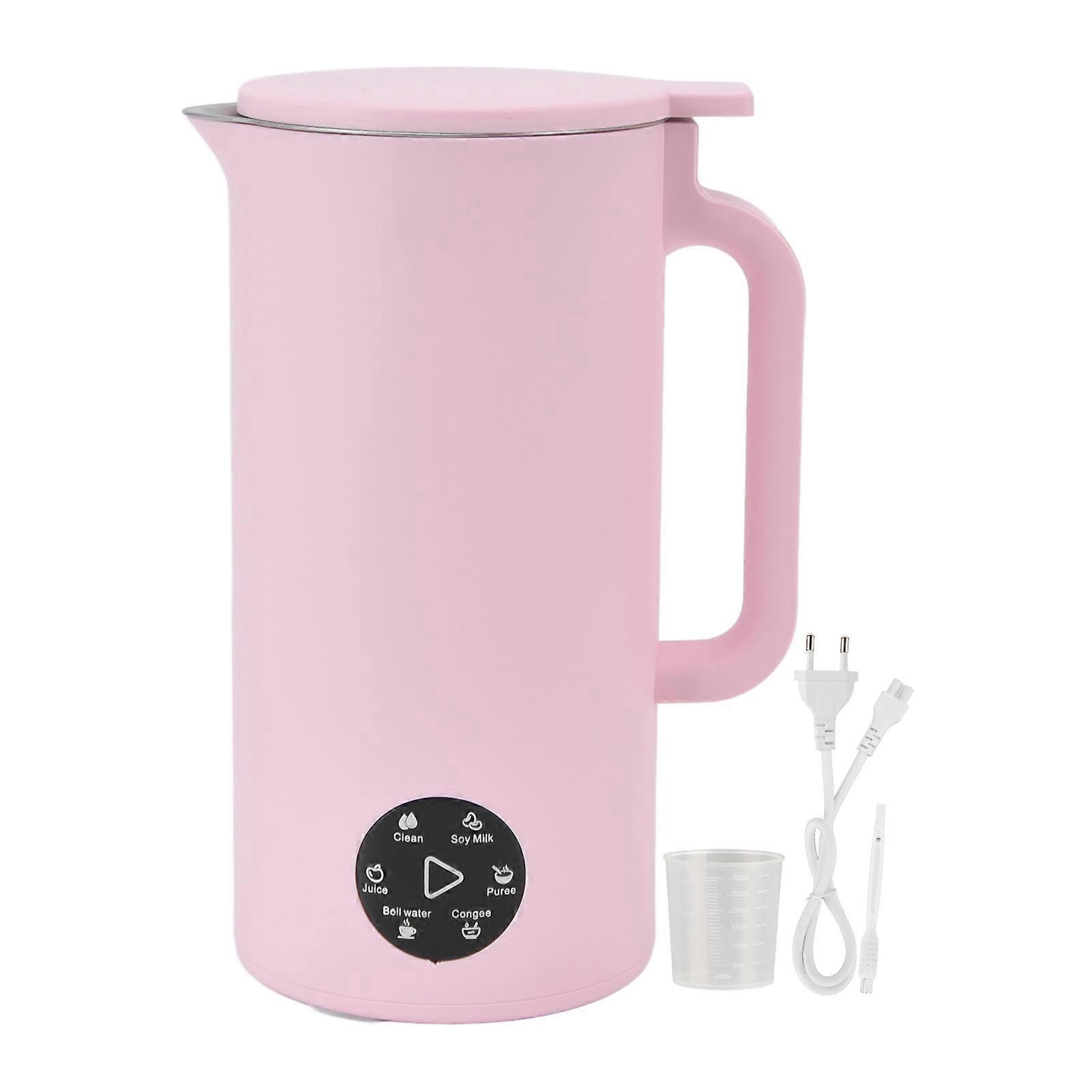 Self-Cleaning Soy Milk Maker with 400W Heater, 350ml for Nut Milk & Juice (EU Plug, Pink)