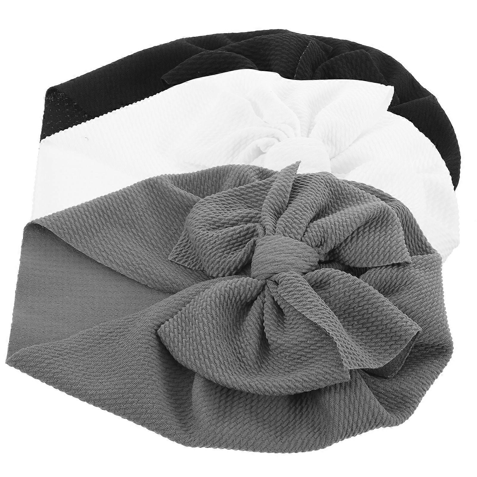 Elastic Toddler Hats 3 Pcs Assorted Color Cute Design For Newborn Girls Parties Beach Daily Life