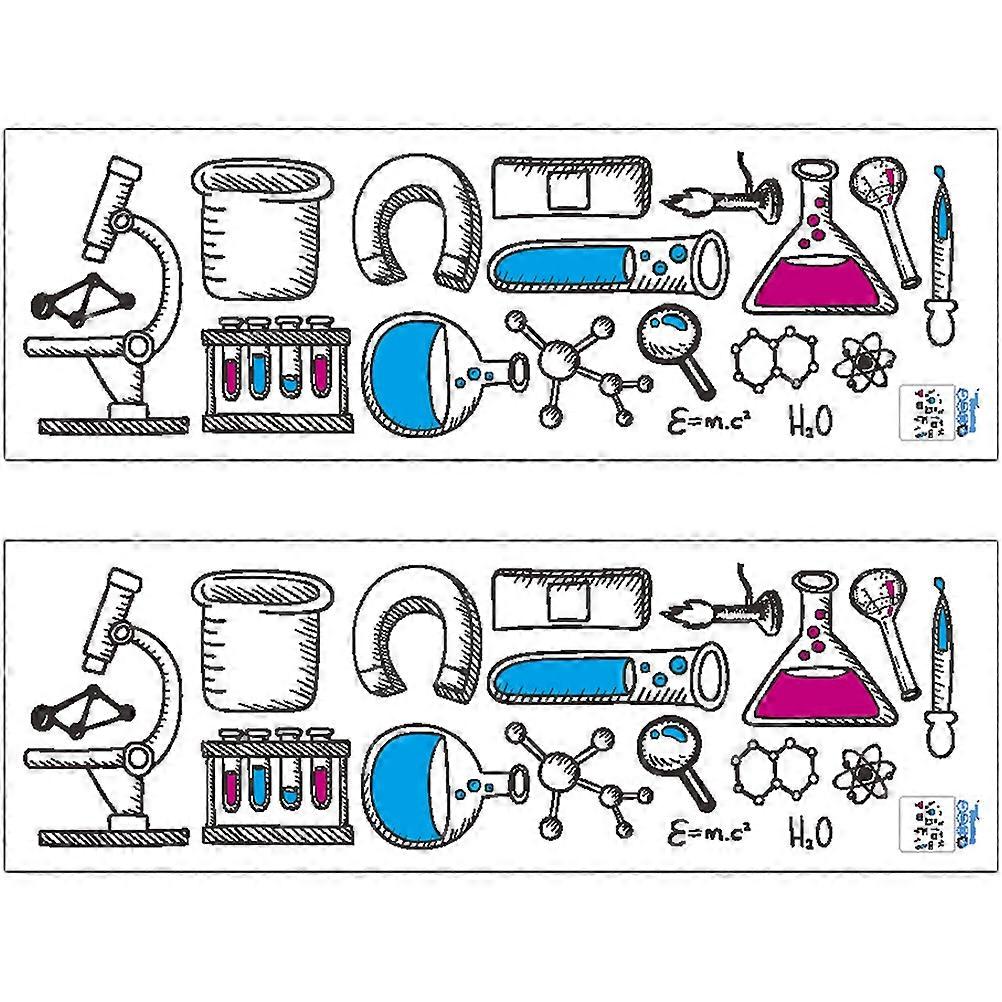 Science Laboratory Wall Decals For Classroom Decoration 90X30CM Multi Designed 2 Sheets