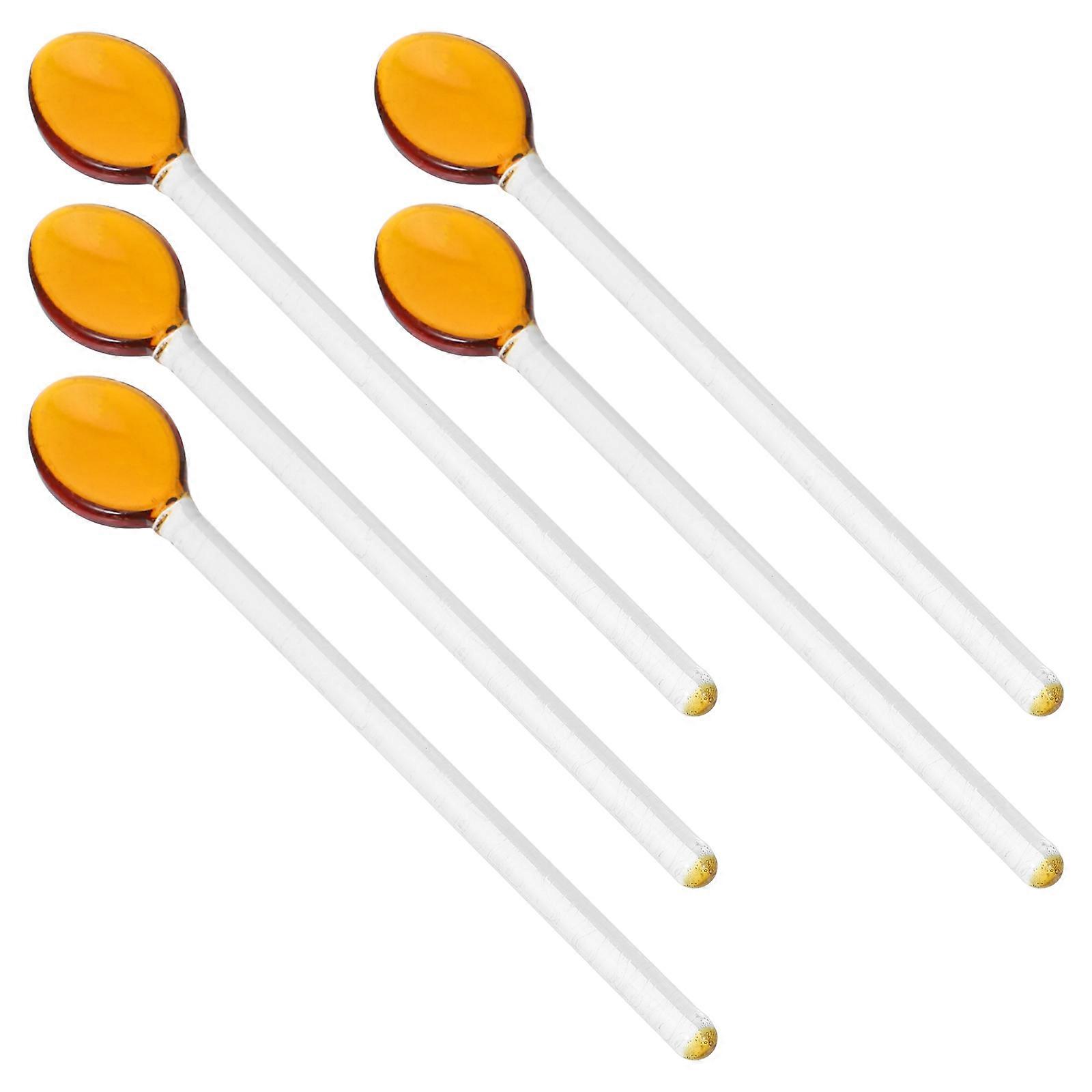 It looks like you've provided a product title or description for a set of **long handled glass spoons**. These types of spoons are typically used for