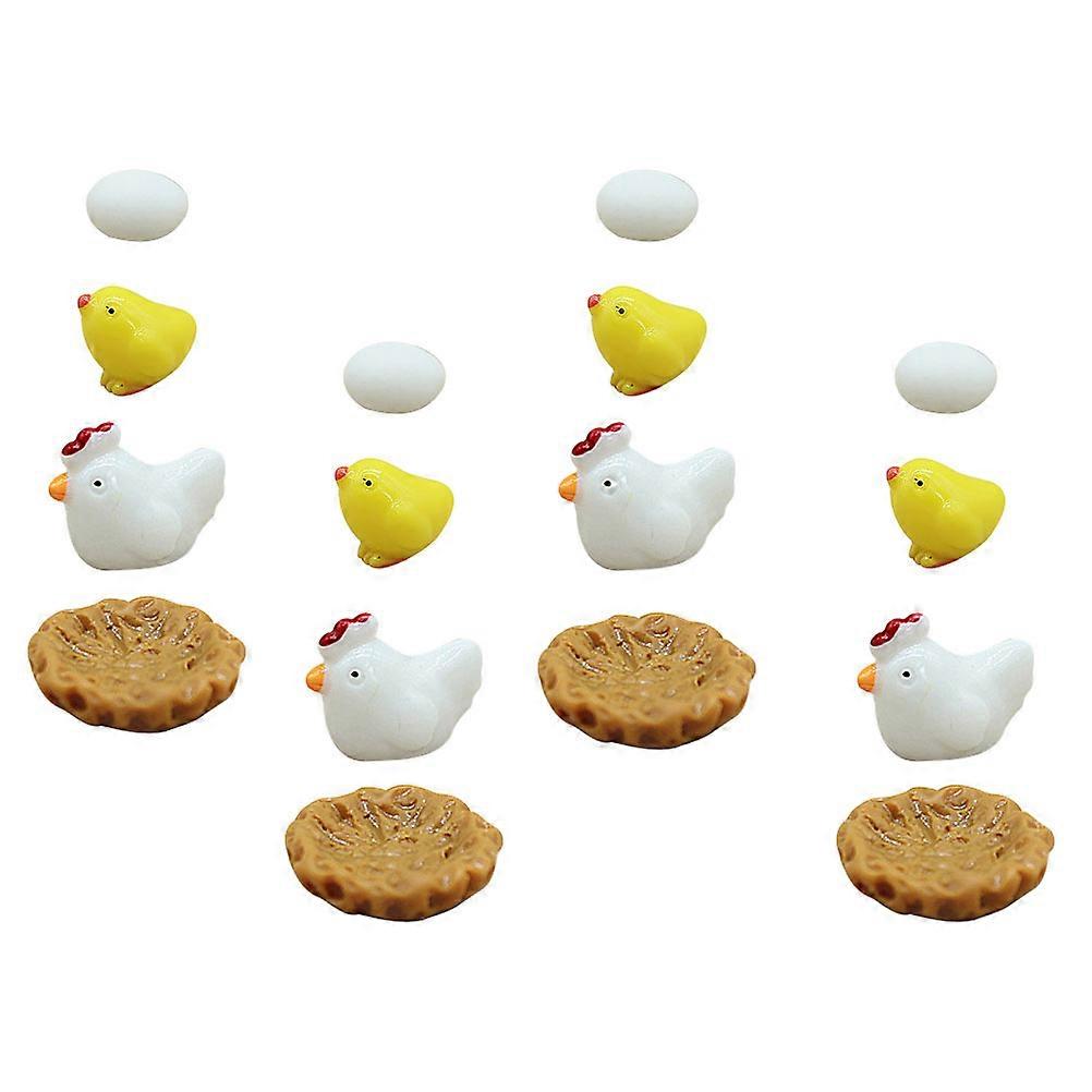 Assorted Color Mini Resin Chicken Eggs For Garden Micro Landscaping And Home Decoration 20Pcs