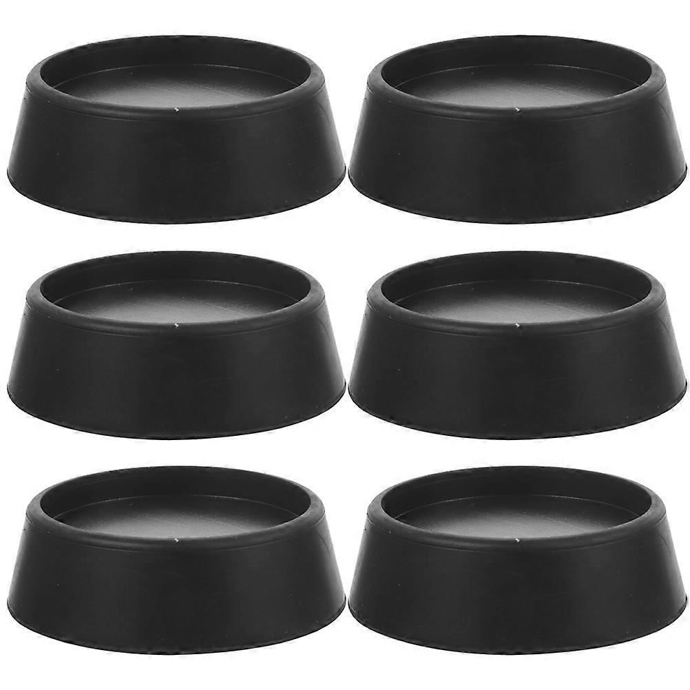 Non-Skid Washing Machine Foot Mats 6Pcs Rubber Reinforcement Anti-Skid Mats For Home Use In Black
