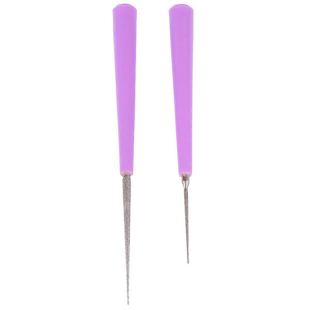 2 buc mărgele gaură reamer ac deschizător de găuri perforator margele perle ambarcațiuni instrumente DIY (violet)