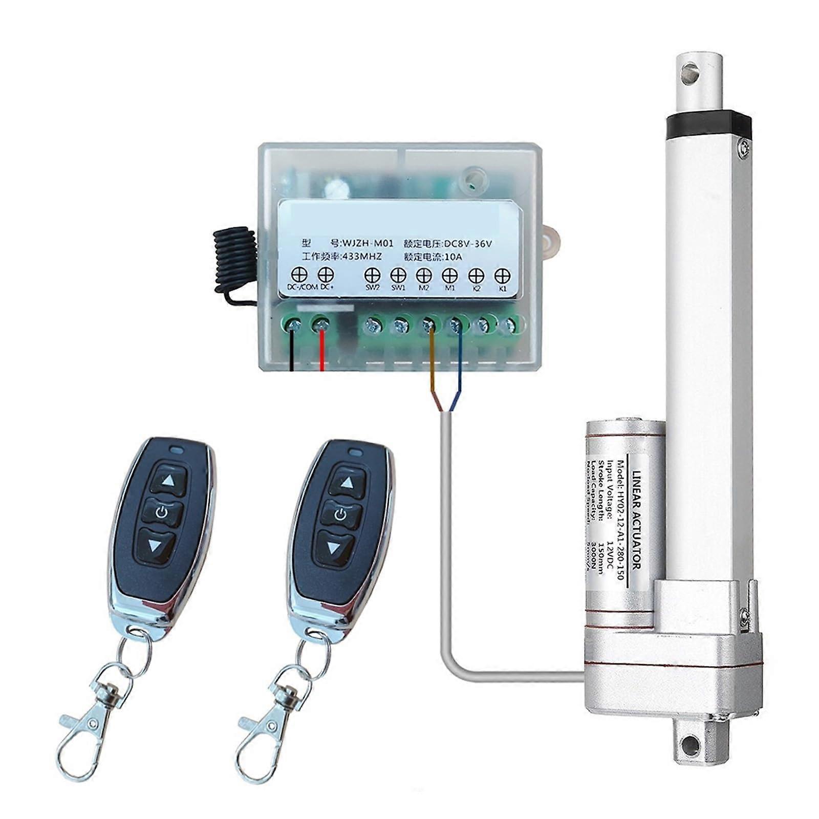 Linear actuator, remote control, 12V 700N 10mm/s Stroke 150mm