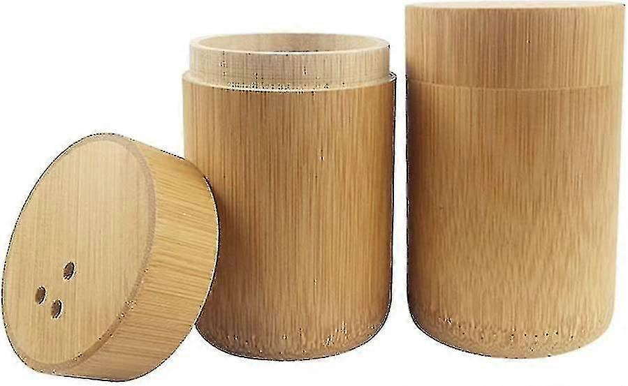2 Pack Bamboo Toothpick Holders Portable Toothpicks Dispenser Box Container