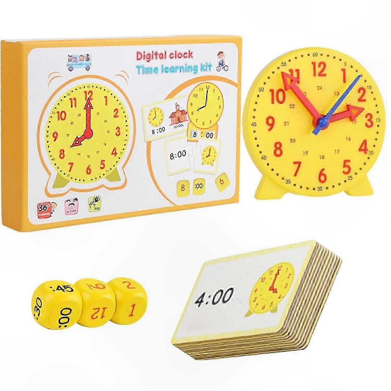 Wooden Educational Clock for Kids with Fun Learning Features
