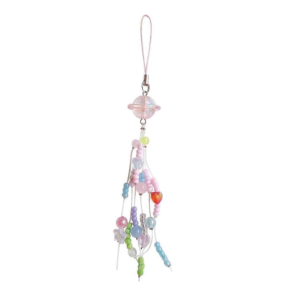 Phone Ornament with Beads, Stylish Gift for Loving Style Enthusiasts, Fabric and Feather Design