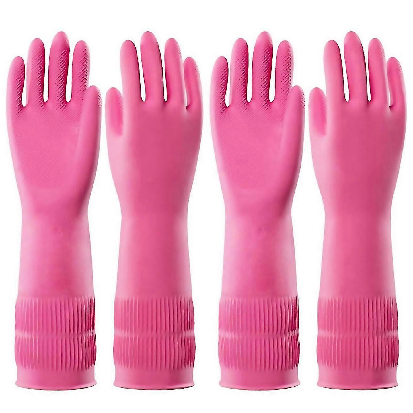 For 2 Pairs Dishwashing Cleaning Gloves Reusable Kitchen Gloves