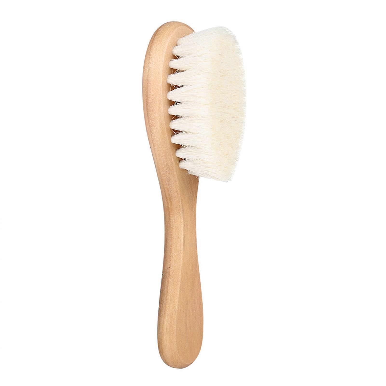 Baby Brush Soft Goat Hair Wooden Handle Infant Head Massage Grooming Comb For Berceau Scalp Care For Baby Kids