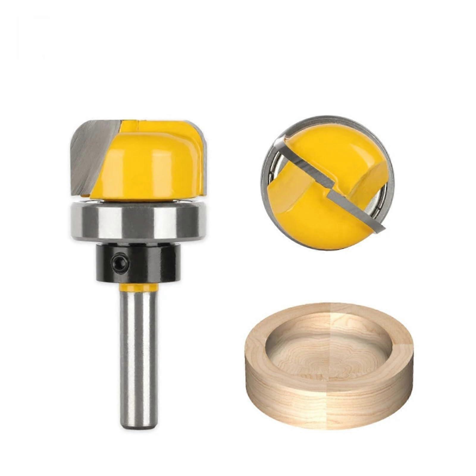 1 Piece/3 Pieces 6mm 8mm Shank 11/8' 3/4' 1/2' Diameter Bowl Tray Router Bit Round Over Bit With Bearing For Woodworking (6X28.6mm)