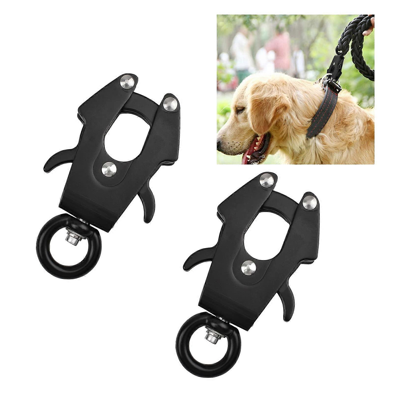 Frog Clip 2PCS Space Aluminum Locking Dog Leash Buckle Quick Release Rust-Resistant 360-Deg Swivel Clip 15mm For Collar