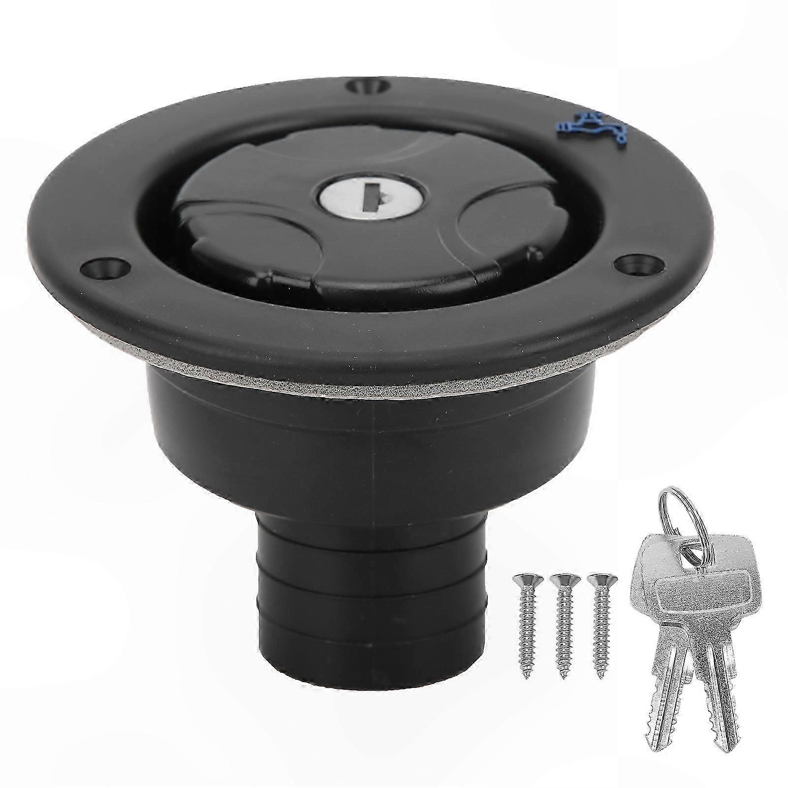 Locking Cap with Gravity Modification for Motorhome, Caravan, Boat, and Vehicle Use