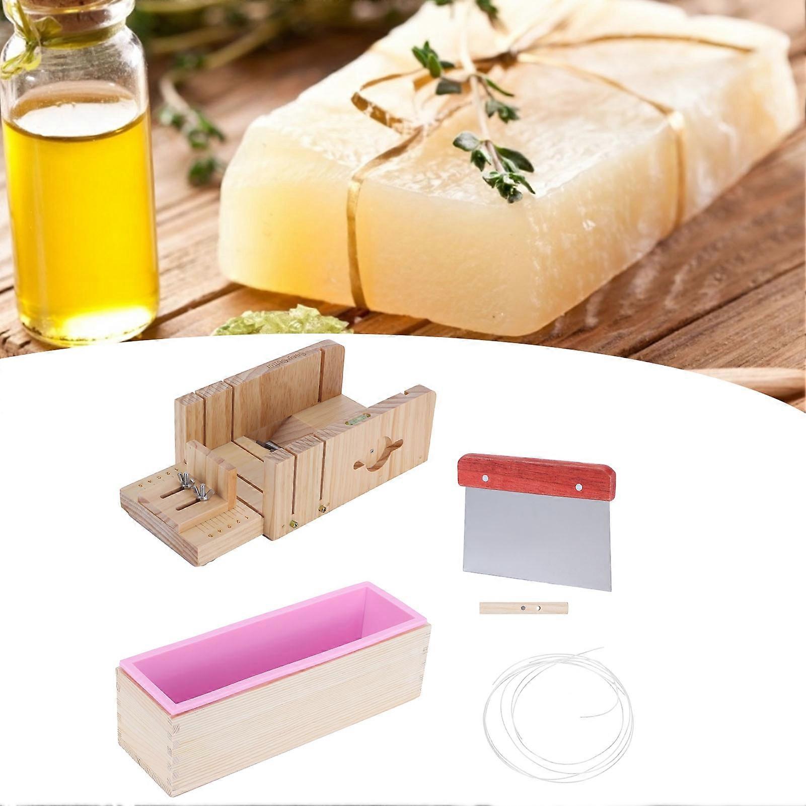 Soap Making Tools Set DIY HandMade Soap Cutter Rectangular Mold Accessory for Home(1200ml )