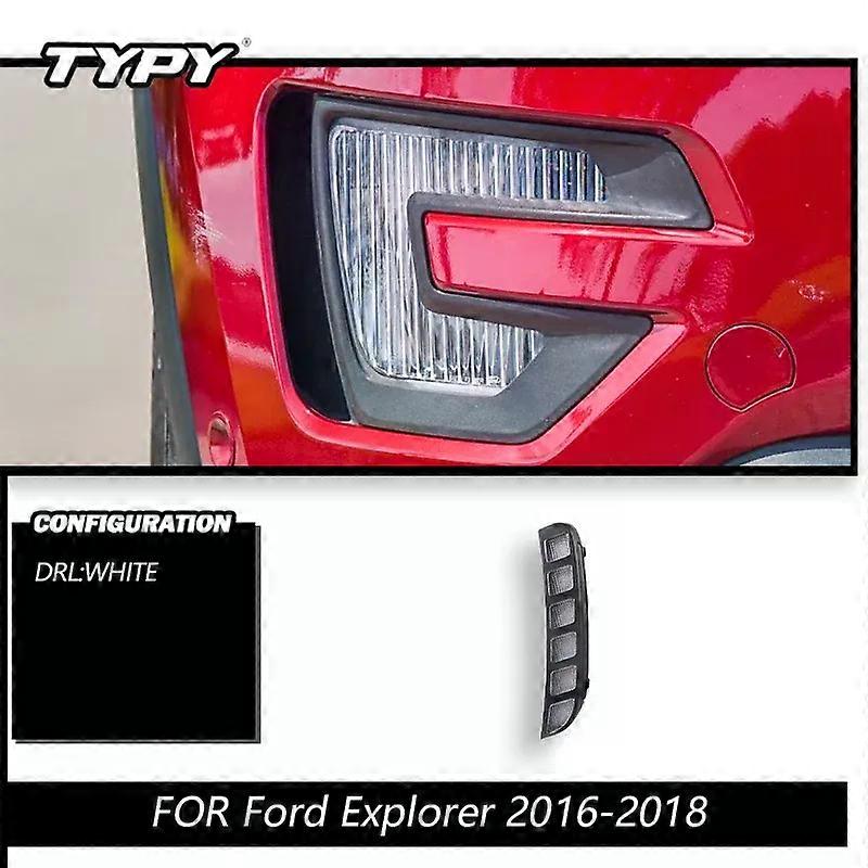 Apply TYPY White/Amber LED DRL Fog Light For 2016 2017 2018 Ford Explorer Turn Signal Feature/Daytime Running Lights Assembly