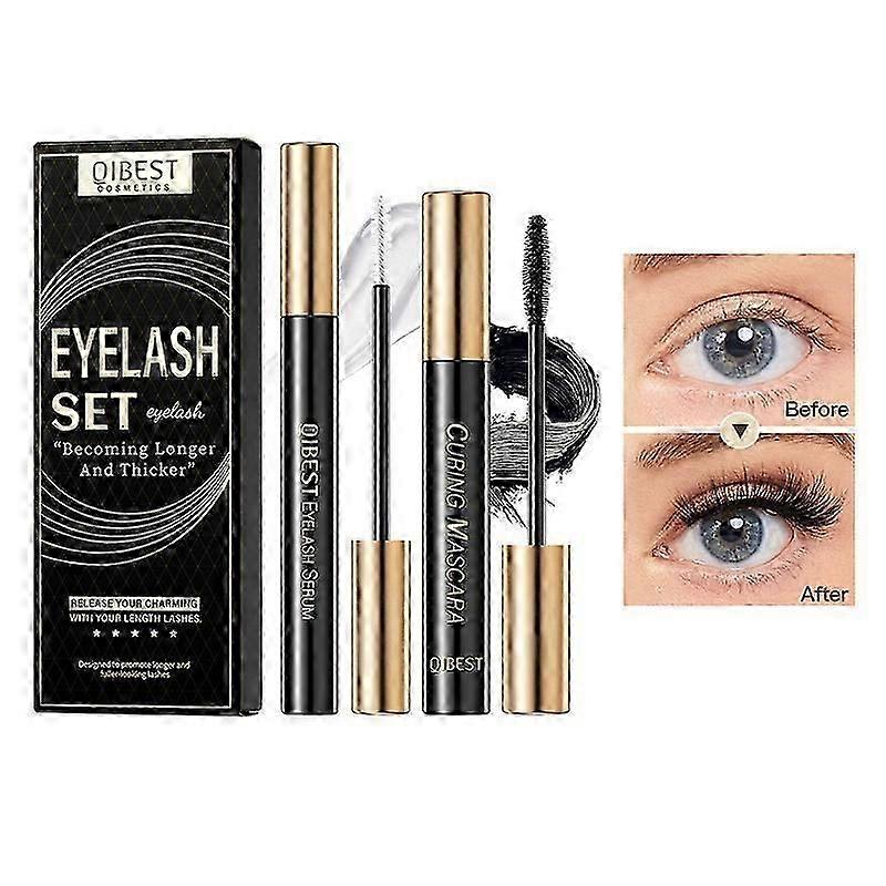 Eyelash Enhancer Serum & Mascara Kit for Natural Volume & Curl