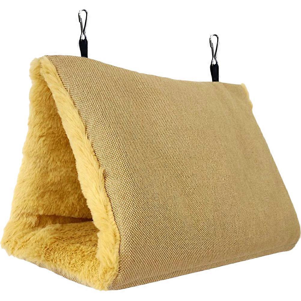 Khaki Bird Hammock for Pet Use Comfortable and Wearresistant Flax Material 7.5 x 5 inches