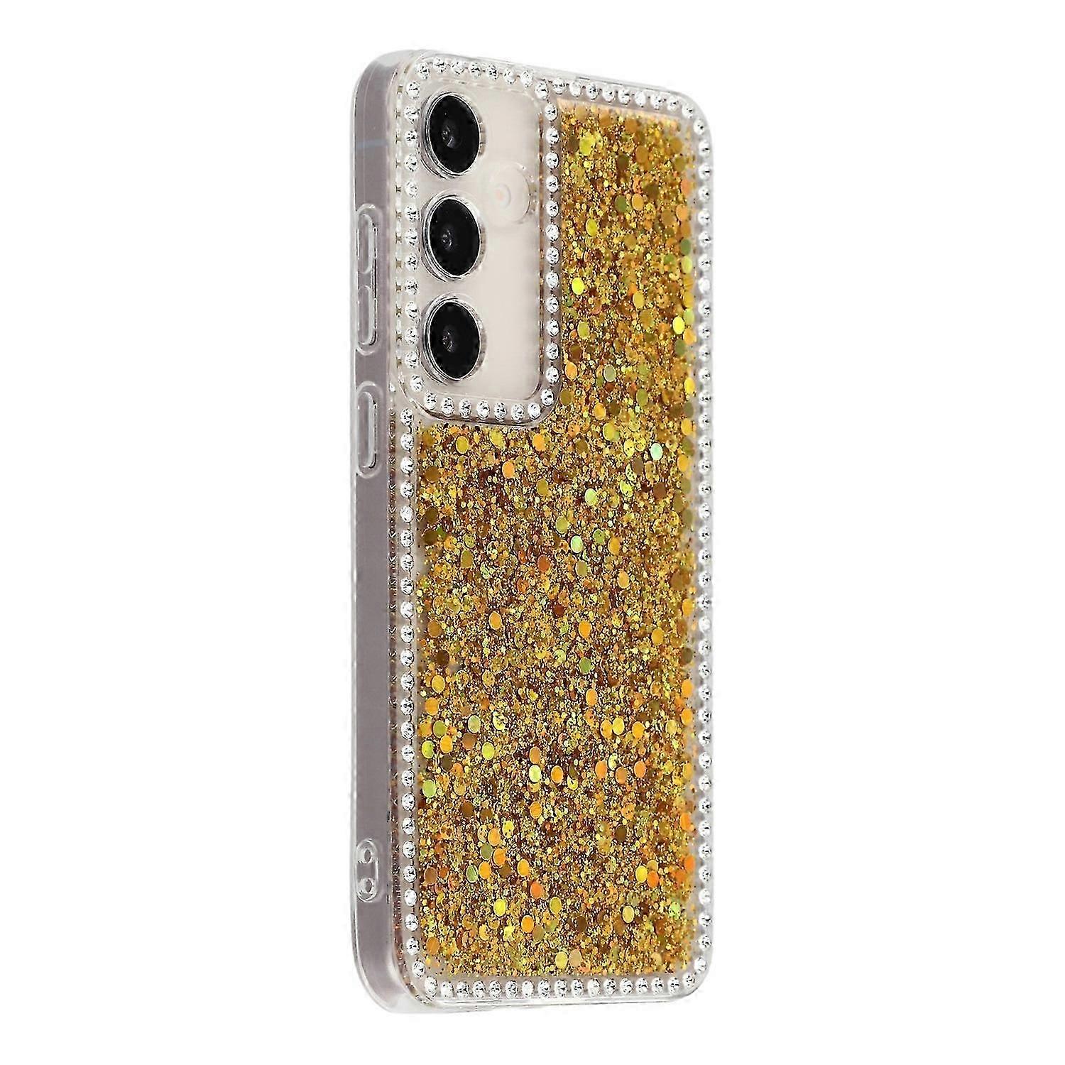 Rhinestone Edge Glitter Case for Samsung Galaxy S25+ with Epoxy TPU and Sparkle Finish
