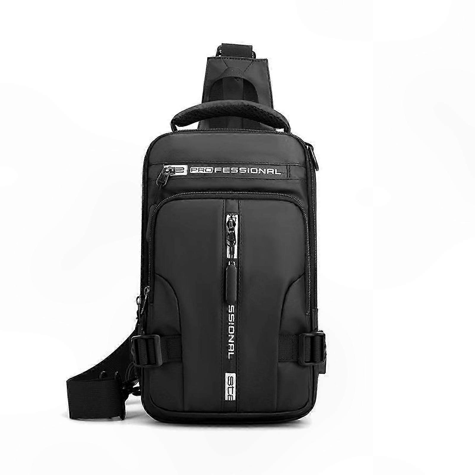 Men's Multi-functional Crossbody Bag with USB Charging Port for Travel and Daily Use