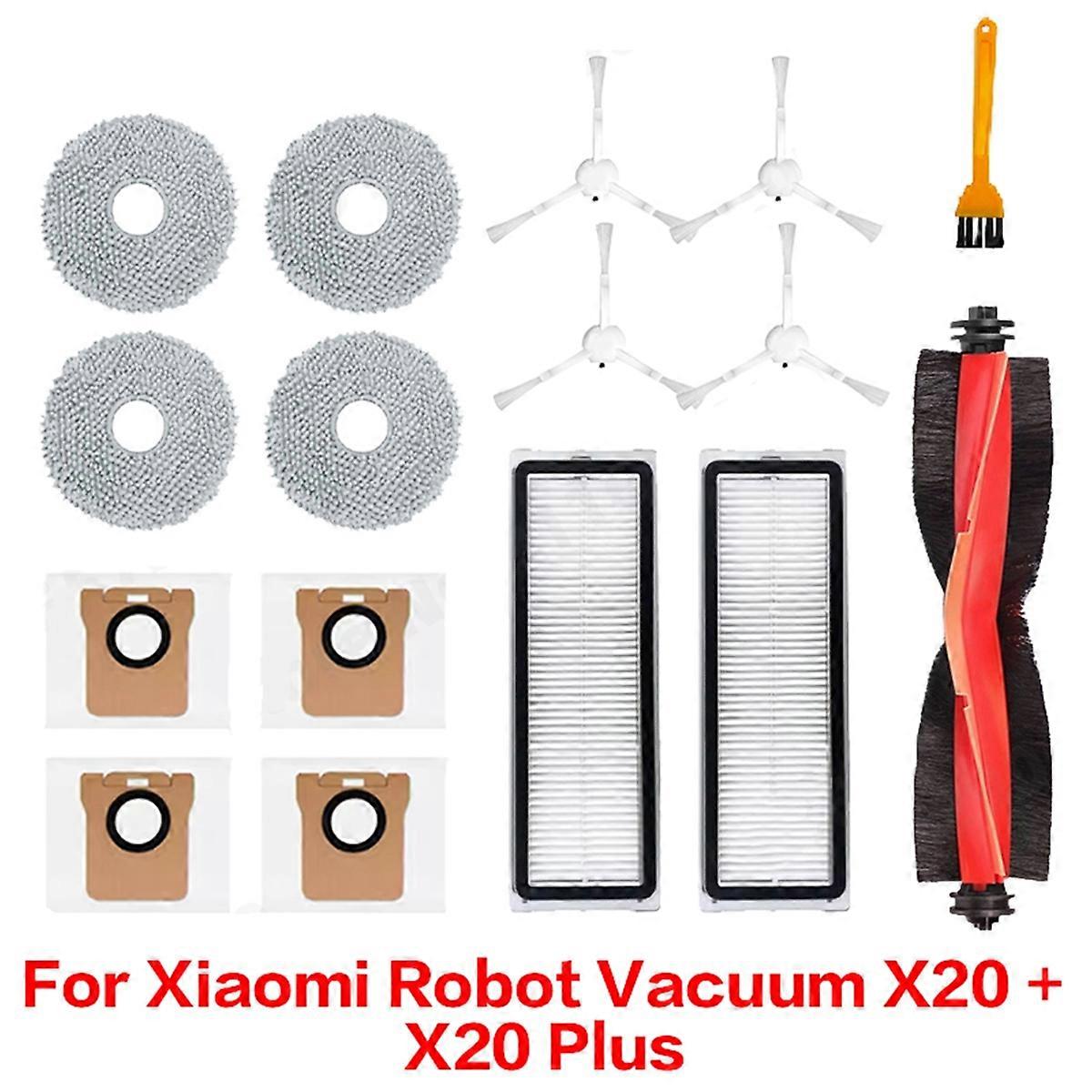 Suitable for Robot Vacuum Cleaner X20+/X20 Plus Replacement Parts Main Side Brush HEPA Filter Mop Du