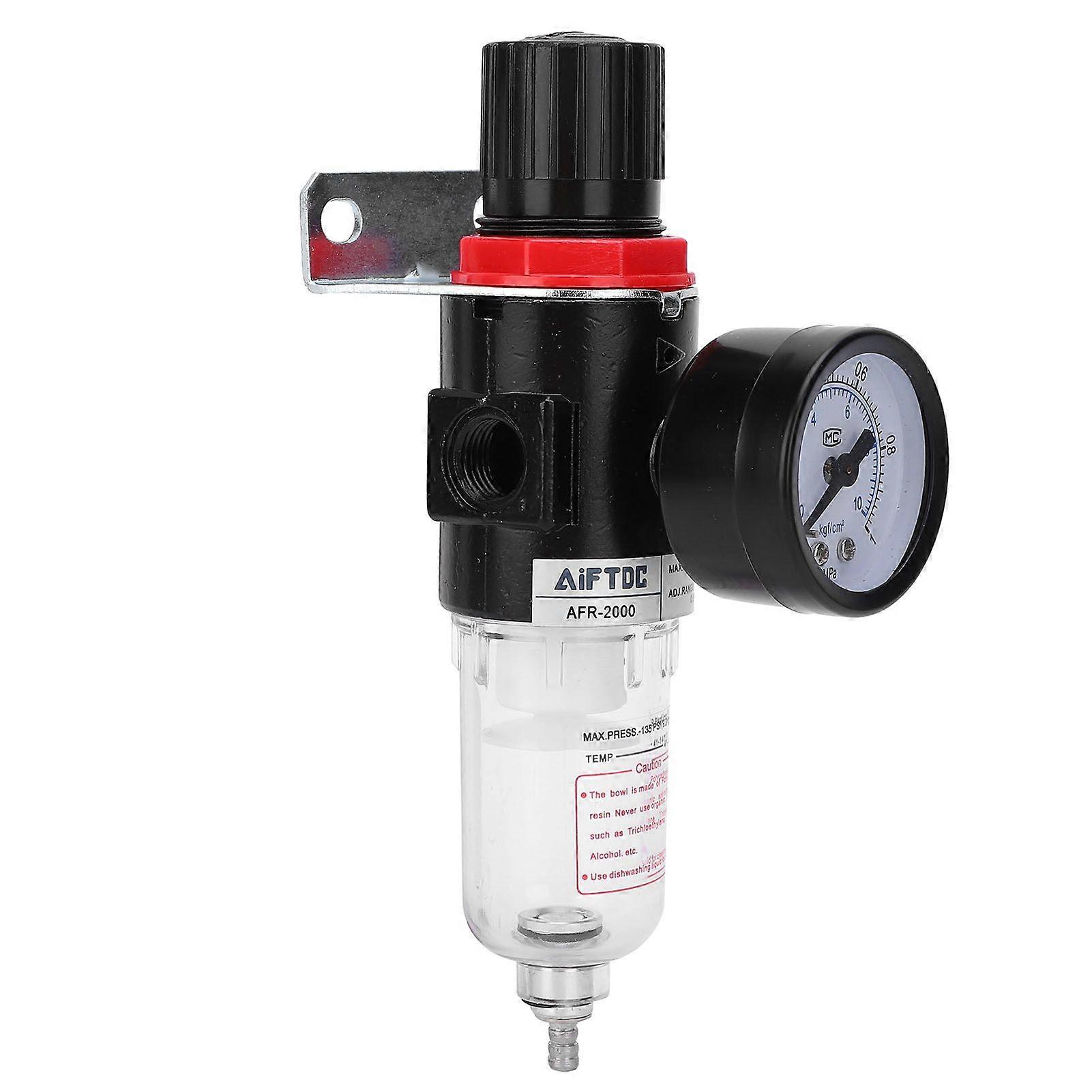 Air Filter Pressure Regulator Gauge BSP1/4in with Bracket 010 bar for Power Supply