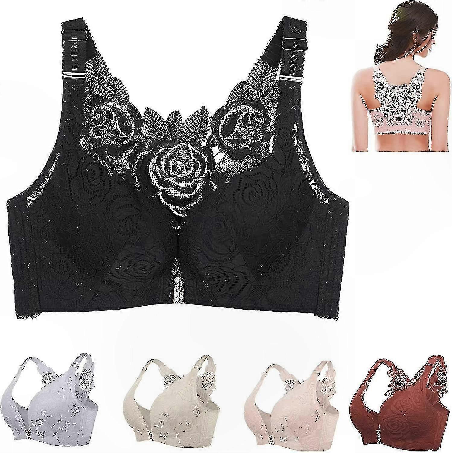 Seamless Comfort Lift Bra with Front Closure and Push-Up Support for Women