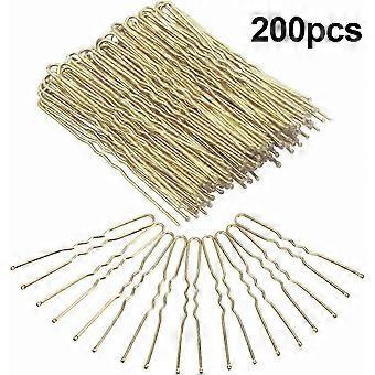 200 Pack U-Shaped Hairpins for Women & Girls, Non-Slip Bun Clips, Invisible Hair Accessories
