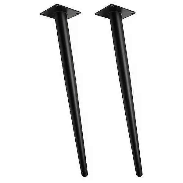 Two black table legs, well-crafted, practical and suitable for various furniture
