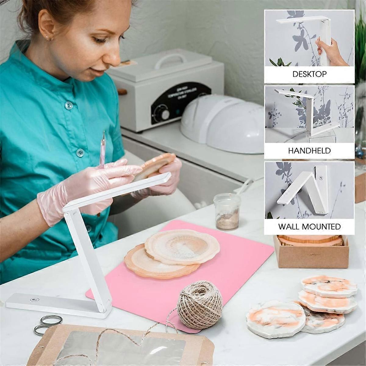 UV Light for Resin Curing Foldable UV Resin Light with 18 Lamp Beads Large Lamp for Molds, Jewelry Making, DIY Crafts A