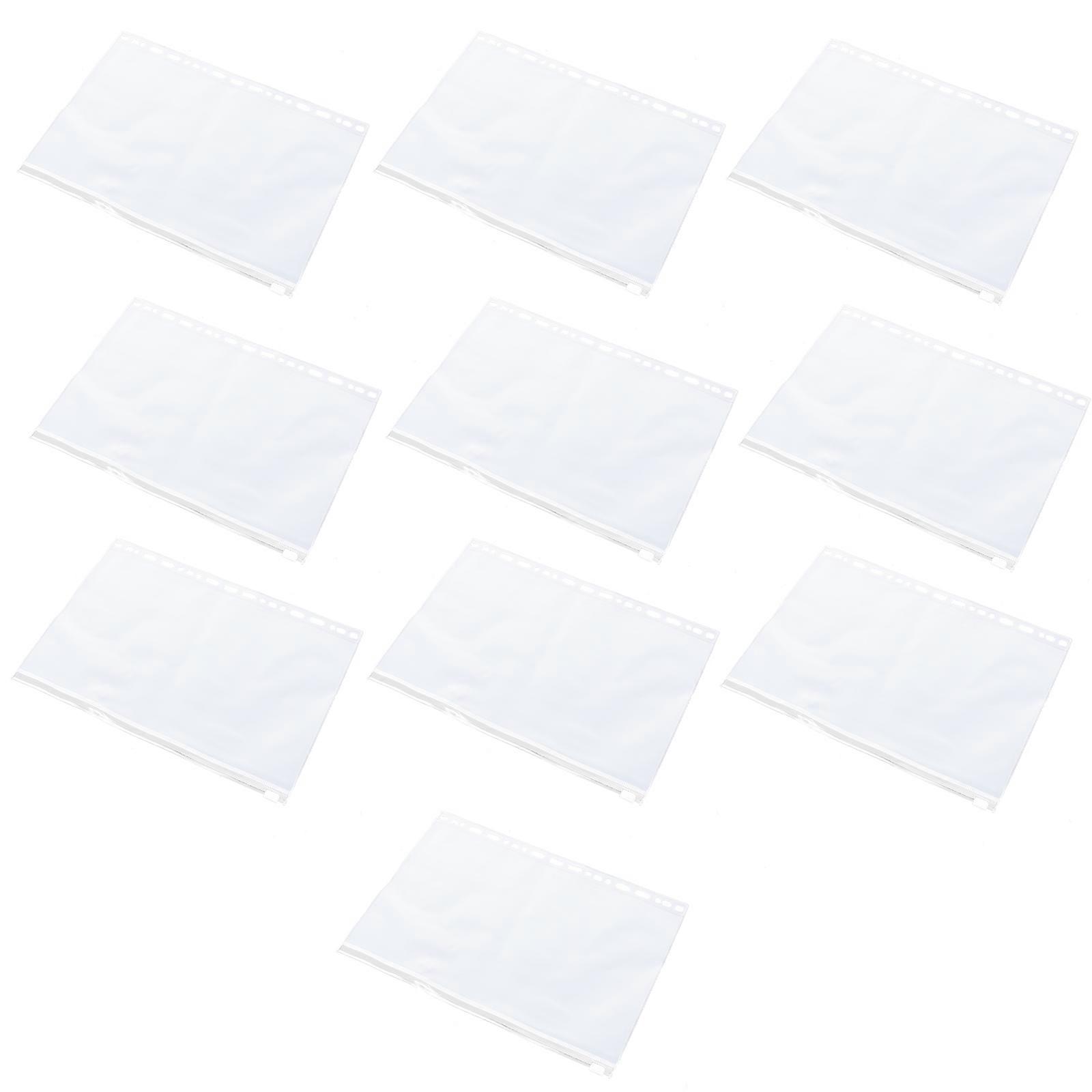 Pvc Binder Pockets Clear Zipper Document Bag Storage Holder Receipt and Tickets Organization Convenient Viewing 10Pcs