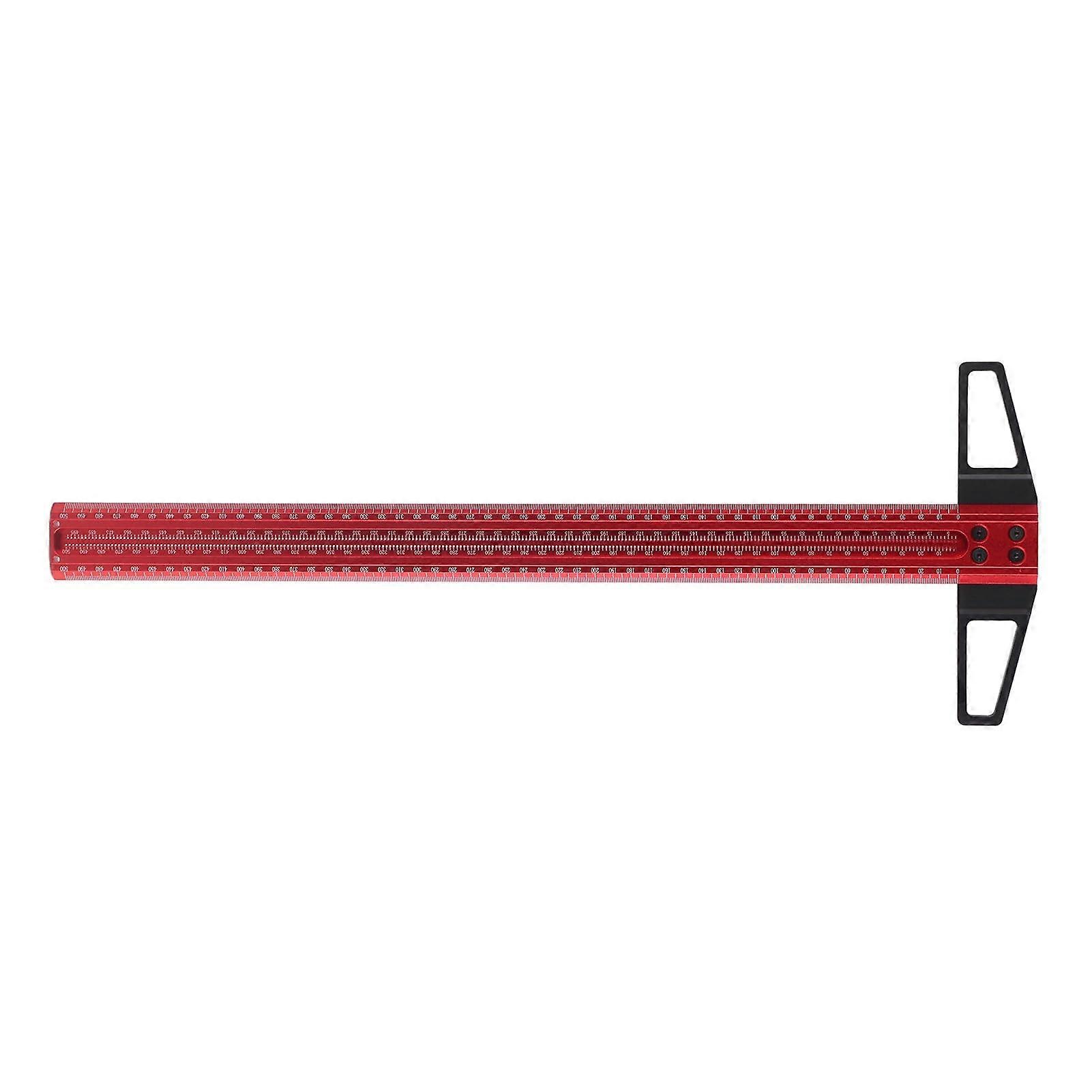 T Type Woodworking Lineal Loch Positioning Scribing Aluminum Alloy Measuring Tool For Carpenters Art And Drawing 500mm