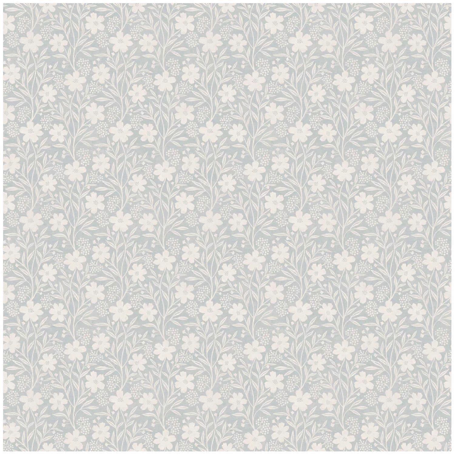 Arthouse Berry Floral Soft Blue Wallpaper