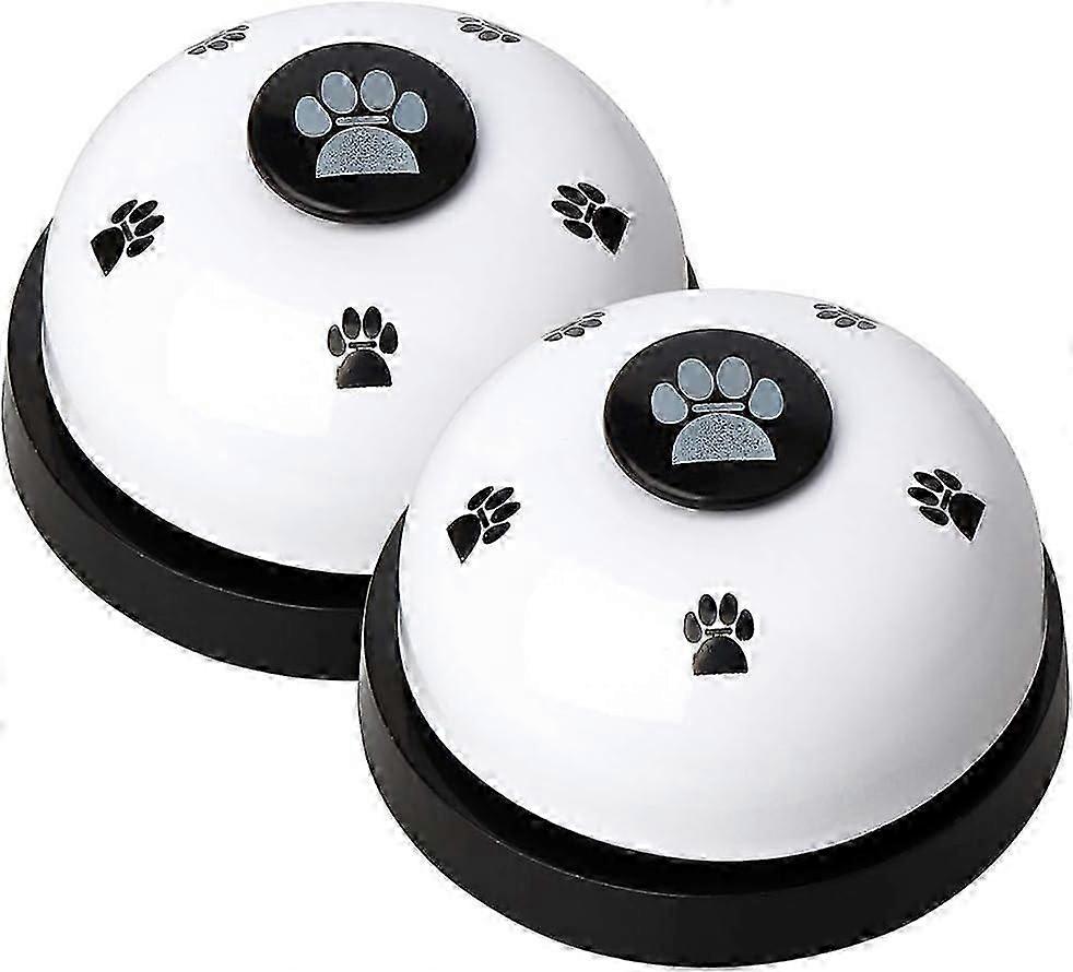 Set of 2 Animal Training Bells, Dog Bells with Large Button Pet Bells for Potty Training Interactive Training (White & Black) WddnAot