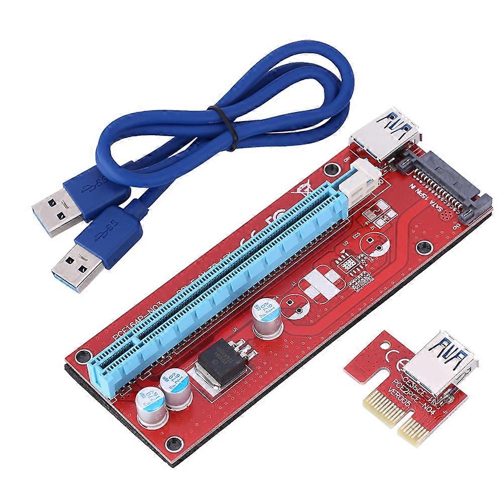 60cm PCI-E Express 1x to 16x USB 3.0 Powered Extender Riser Adapter Graphics Card Red