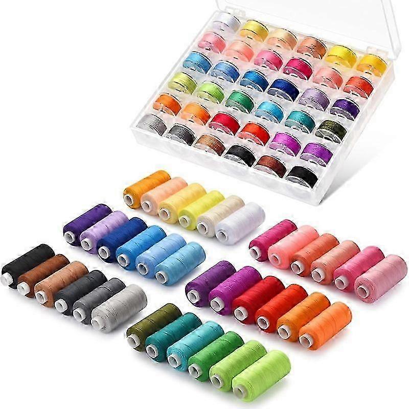 72pcs Sewing Thread Kit, 36 Colors Sewing Machine Threads, Prewound Bobbins Sewing Threads Kit, 400 Yards Per Spools